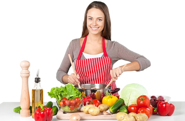 Gotująca osoba z warzywami
